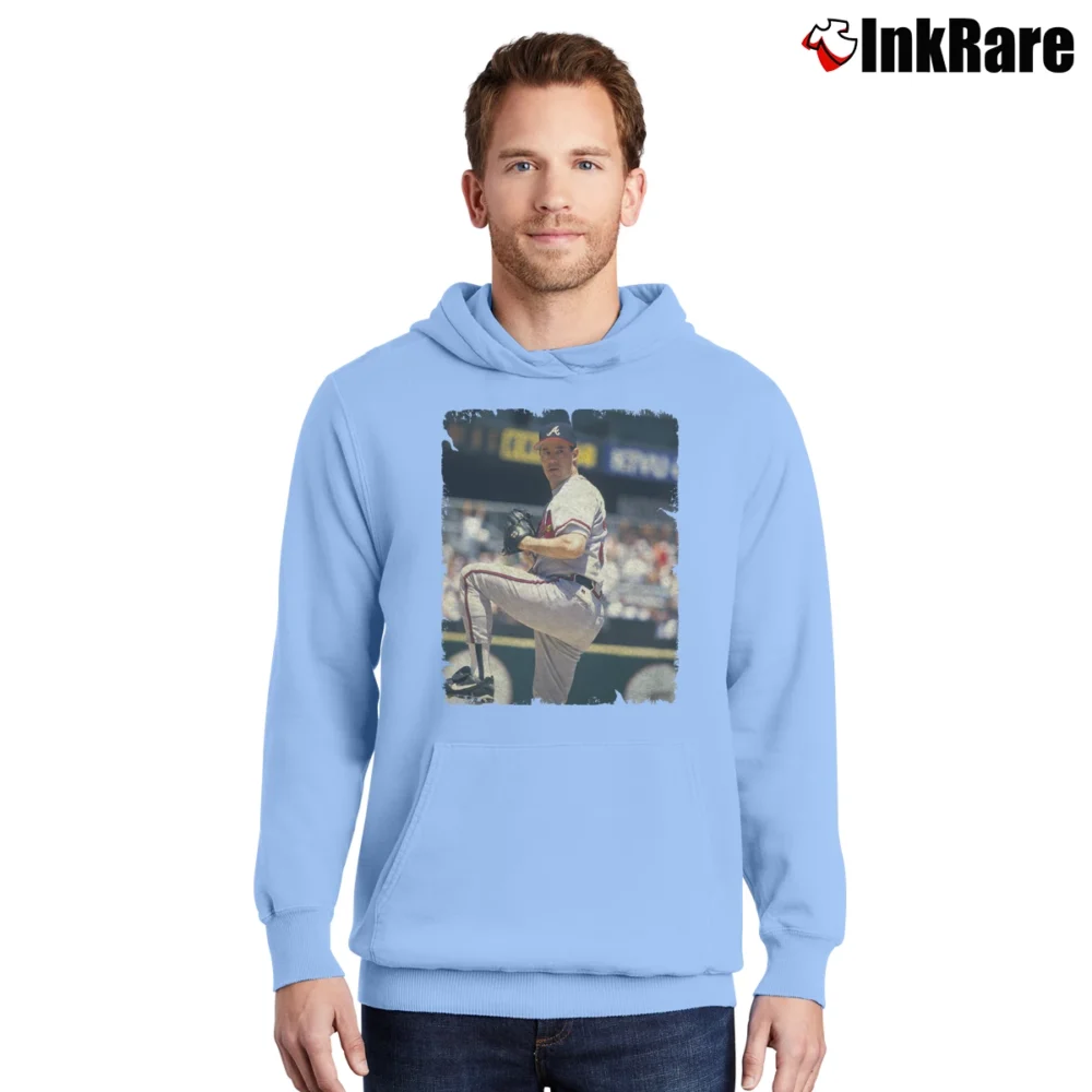Men’s greg maddux atlanta braves mlb legend baseball fan Pullover Hoodie in light blue | Cozy, Durable, Modern Fit