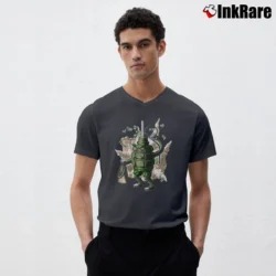 Men’s Grenade Robber Streetwear V-Neck Tee in charcoal | Sharp, Breathable, Everyday Staple