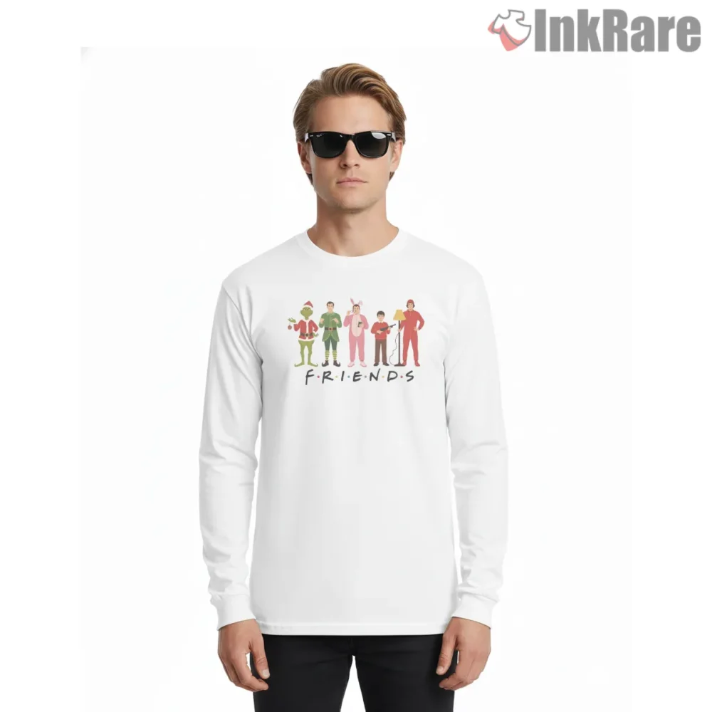Grinch And Friends Christmas Sitcom Crossover Shirt on white long sleeve shirt for men graphic tee
