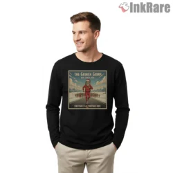 Grinch Gump Run Holiday Christmas Parody Shirt on black long sleeve shirt for men graphic tee