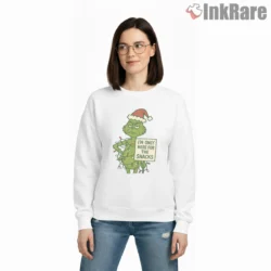 Grinch Only Here For The Snacks Shirt on graphic shirt for women graphic tee