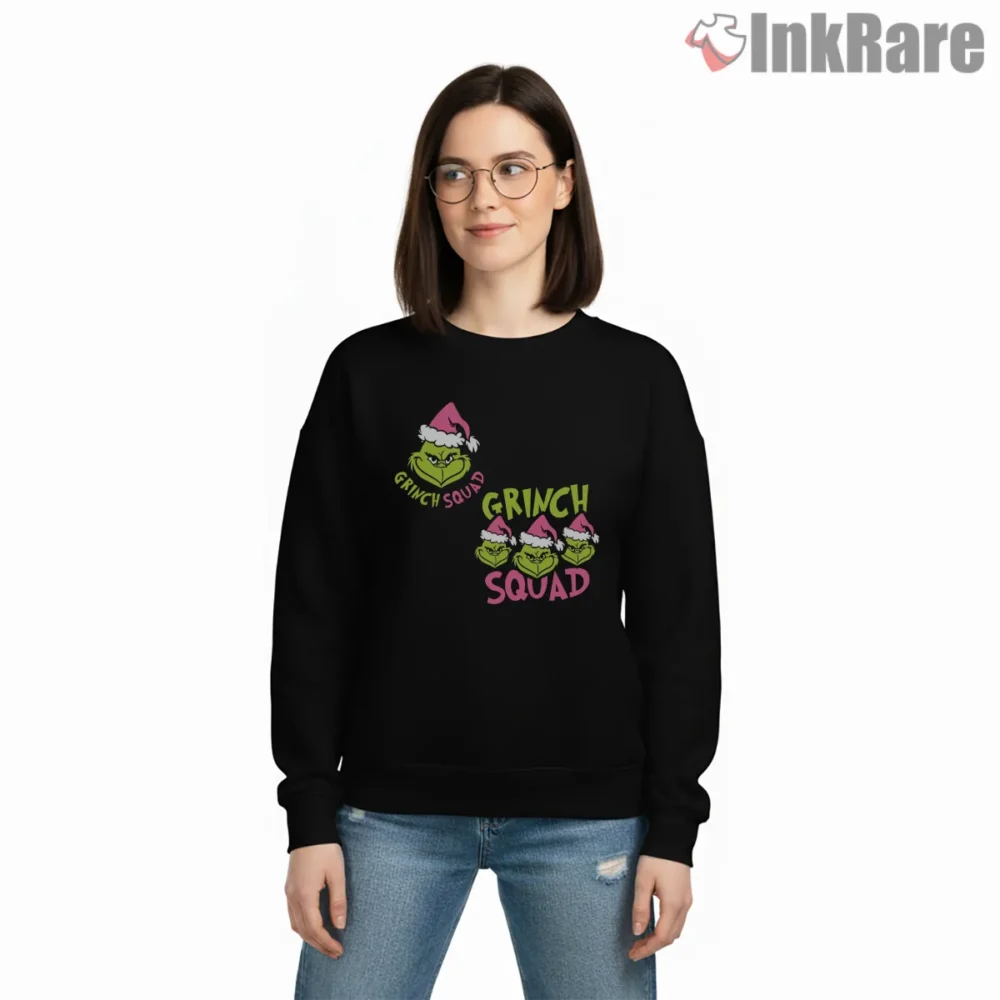 Grinch Squad Matching Holiday Friends Shirt on graphic shirt for women graphic tee