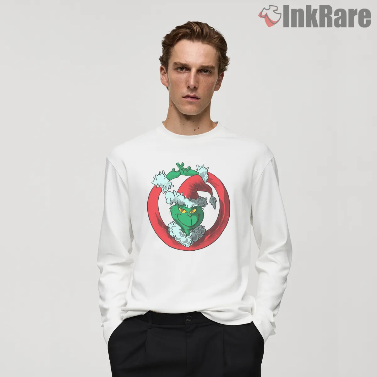Grinchmas Red Ring Christmas Ornament Long Sleeve White Grinchmas Red Ring Christmas Ornament Shirt on white long sleeve shirt for men graphic tee