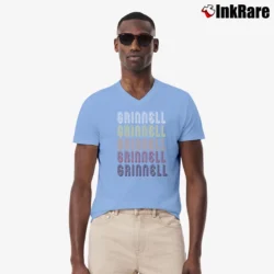 Men’s Grinnell Iowa Local Style Midwest V-Neck Tee in light blue | Sharp, Breathable, Everyday Staple