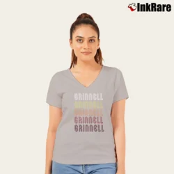 Women’s Grinnell Iowa Local Style Midwest V-Neck Tee in sport grey | Chic Neckline, Soft Texture