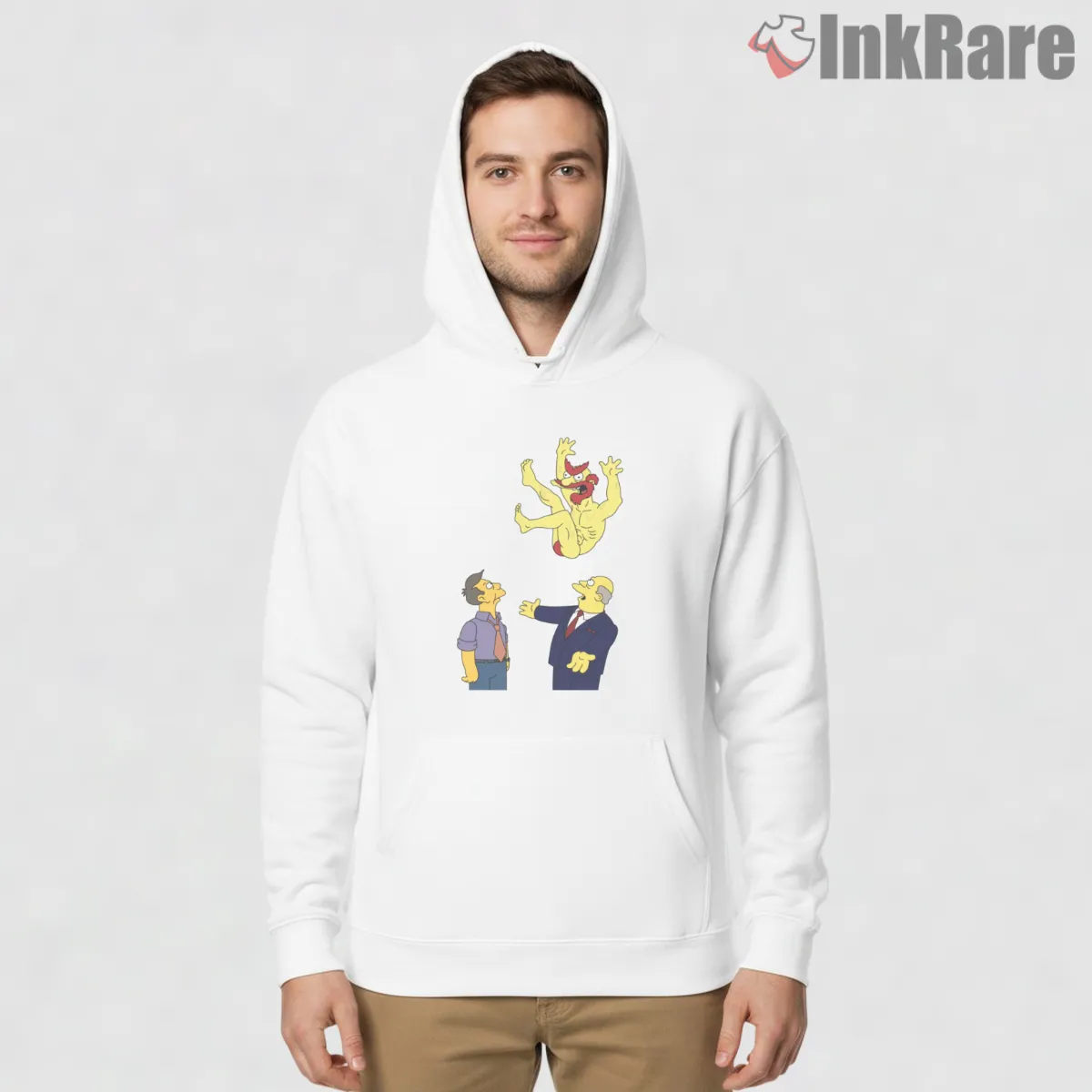 Groundskeeper Willie Make Way Chaos Cartoon Scene Shirt on white hoodie for men graphic tee