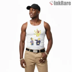 Groundskeeper Willie Make Way Chaos Cartoon Scene Shirt on white tank top for men graphic tee