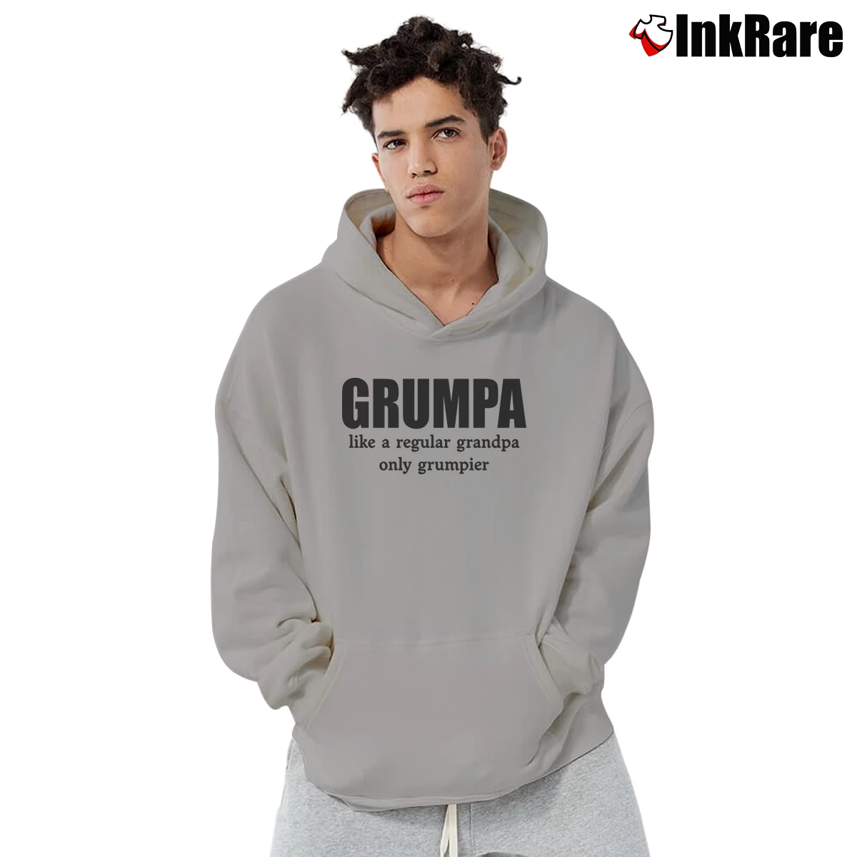 Men’s Grumpa Like A Regular Grandpa Only Grumpier Pullover Hoodie in sport grey | Cozy, Durable, Modern Fit