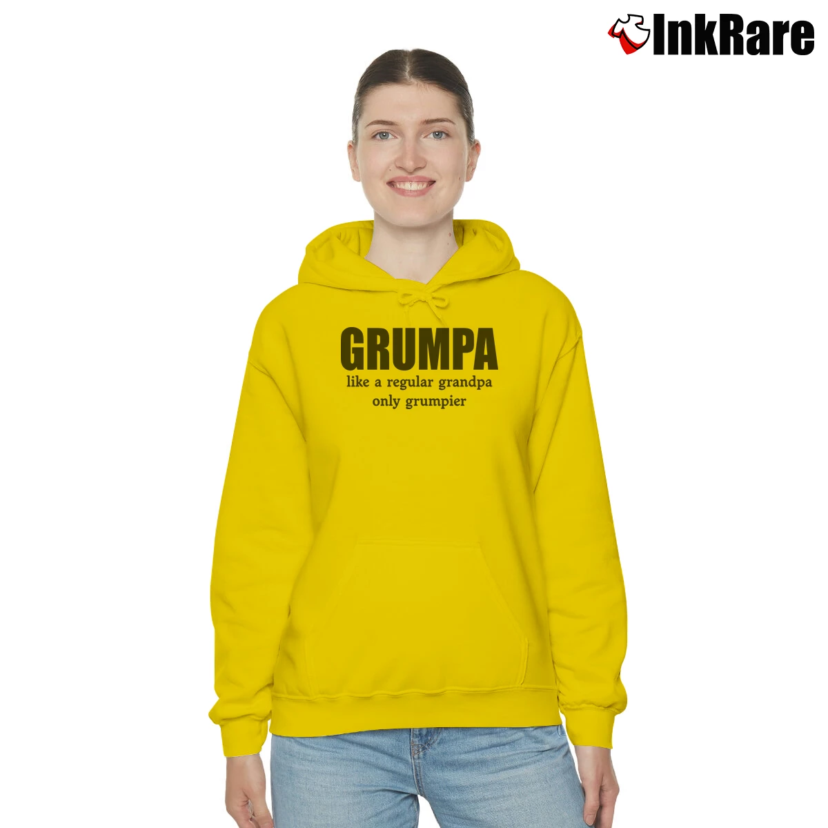 Women’s Grumpa Like A Regular Grandpa Only Grumpier Cozy Hoodie in yellow | Warm, Structured, Stylish