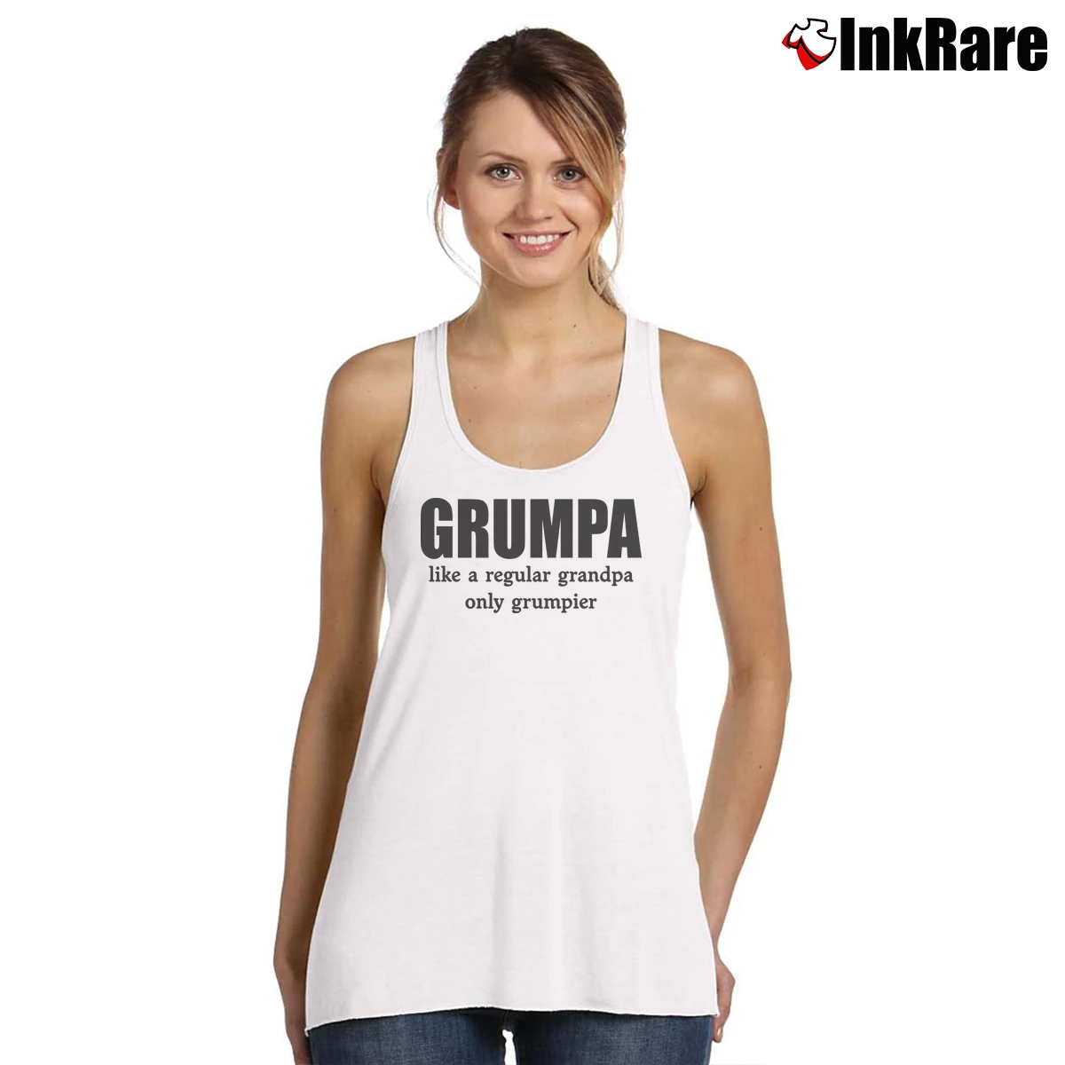 Women’s Grumpa Like A Regular Grandpa Only Grumpier Tank Top in white | Lightweight, Movement-Friendly
