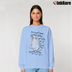 Women’s Grumpy Cat Grr Grr Grr Soft Kitty Relaxed Sweatshirt in light blue | Soft, Laid-Back Vibe