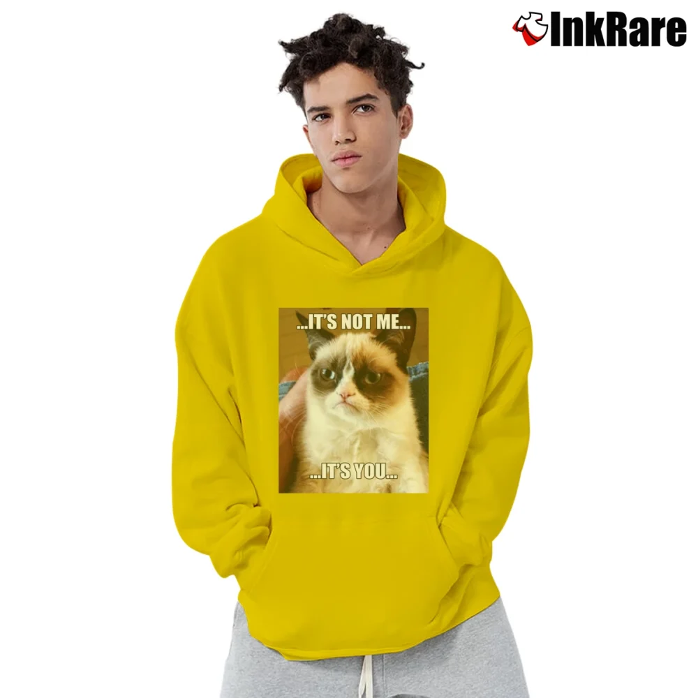 Men’s Grumpy Cat It's Not Me It's You Pullover Hoodie in yellow | Cozy, Durable, Modern Fit