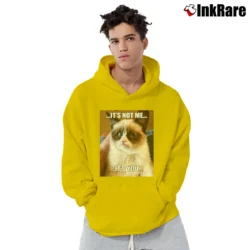 Men’s Grumpy Cat It's Not Me It's You Pullover Hoodie in yellow | Cozy, Durable, Modern Fit