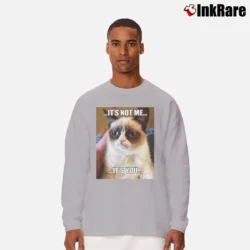 Men’s Grumpy Cat It's Not Me It's You Long-Sleeve Shirt in sport grey | Sleek, Lightweight, Year-Round Wear