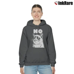 Women’s Grumpy Cat No Funny Meme Cozy Hoodie in charcoal | Warm, Structured, Stylish