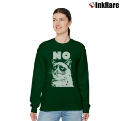 Women’s Grumpy Cat No Funny Meme Relaxed Sweatshirt in forest green | Soft, Laid-Back Vibe