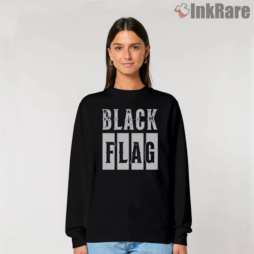 Grunge Black Flag Distressed Bars Shirt on graphic shirt for women graphic tee