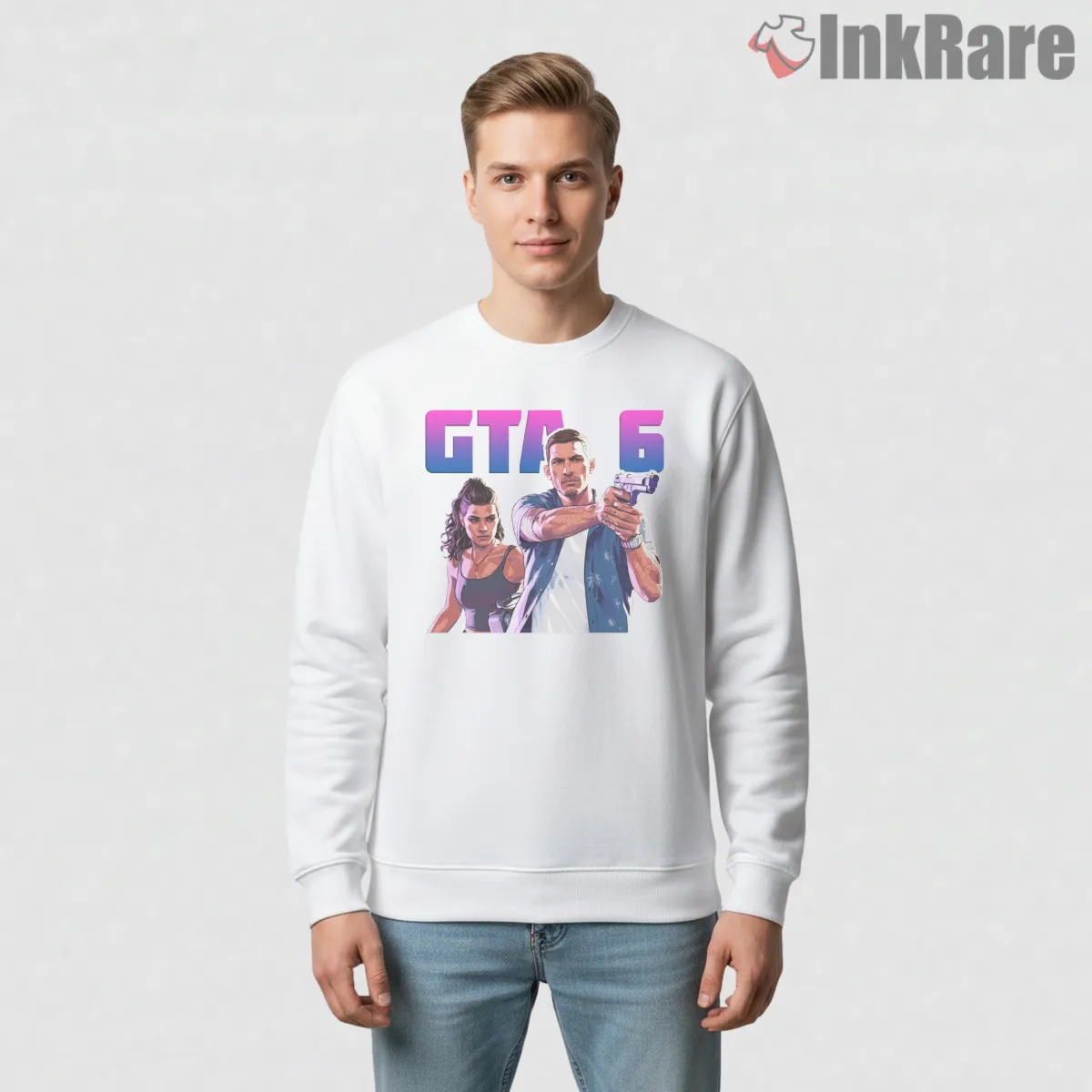 Gta Vi Dual Protagonist Action Poster Vice City Shirt on graphic shirt for men graphic tee