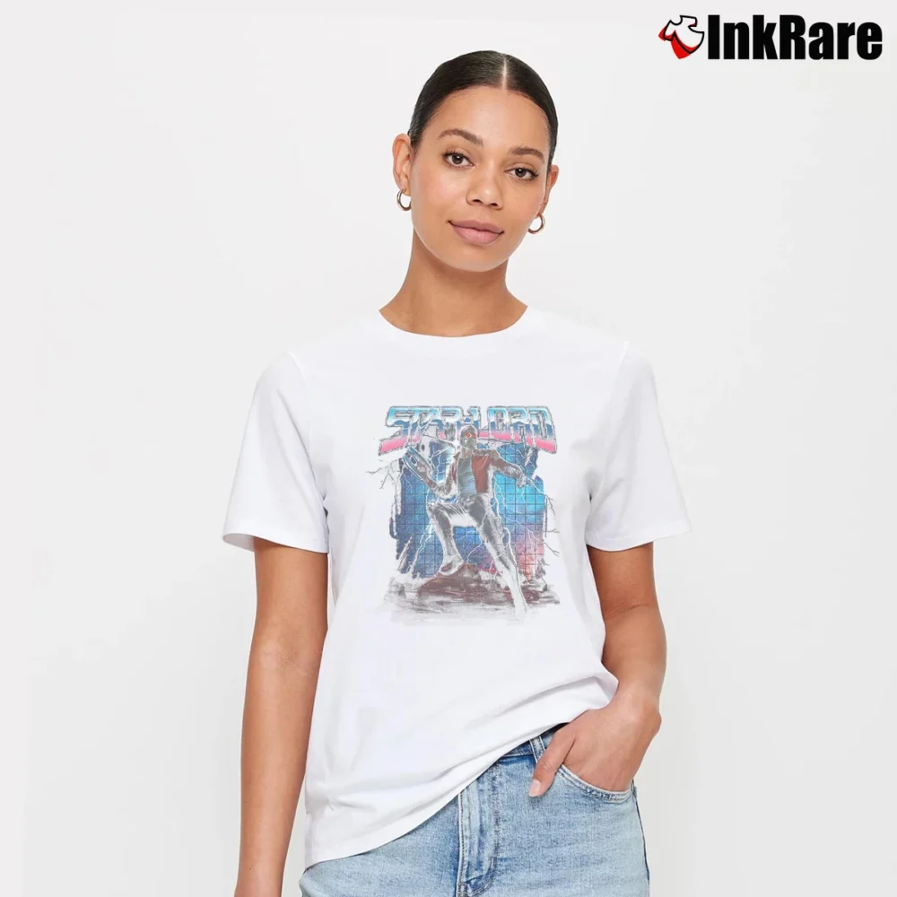 Women’s Guardians Of The Galaxy 2 Starlord Signature T-Shirt in white | Soft, Flattering Fit