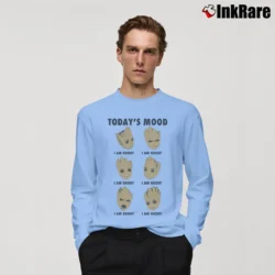 Men’s Guardians Of The Galaxy Groot Today's Mood Marvel Long-Sleeve Shirt in light blue | Sleek, Lightweight, Year-Round Wear