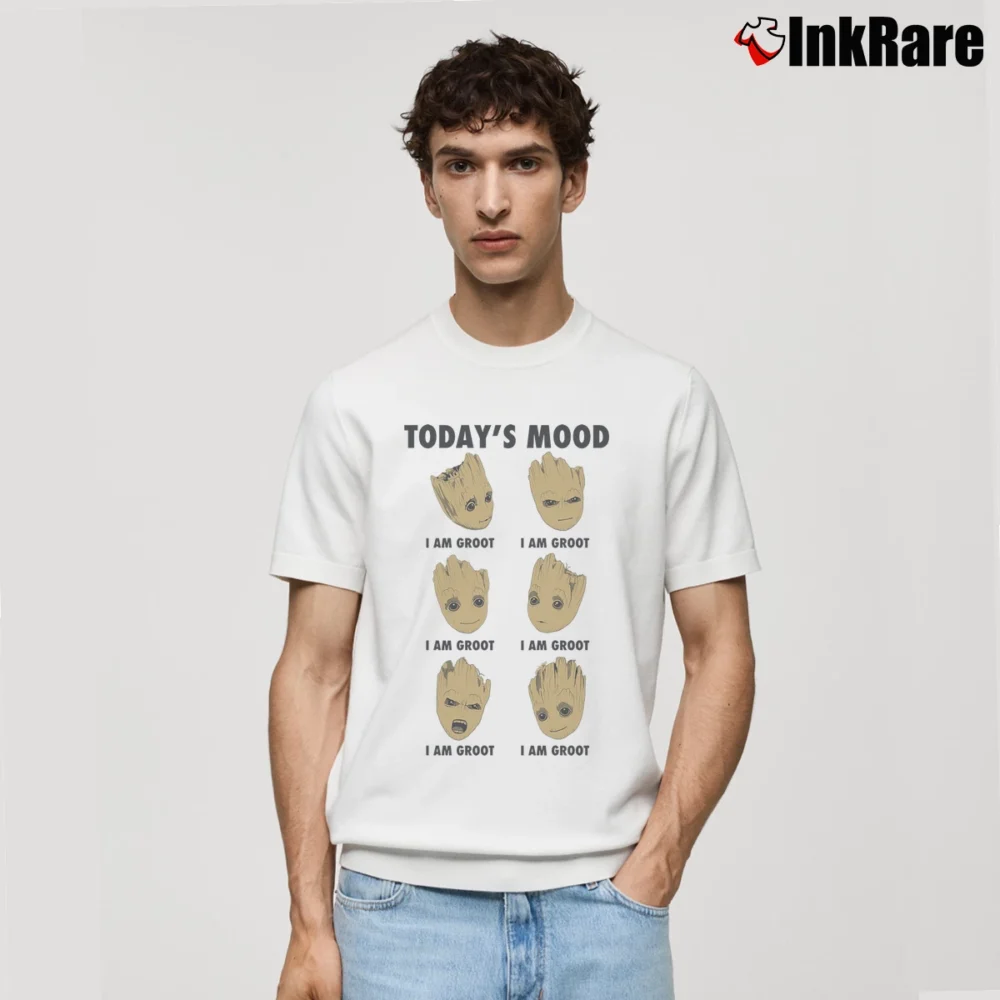 Men’s Guardians Of The Galaxy Groot Today's Mood Marvel Classic T-Shirt in white | Soft, Breathable Everyday Wear