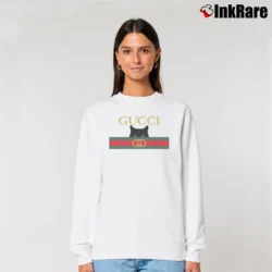 Women’s Gucci Black Cat Secret Graphic Relaxed Sweatshirt in white | Soft, Laid-Back Vibe