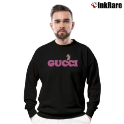 Men’s Gucci Blue Baby Logo Graphic Crewneck Sweatshirt in black | Cozy Fabric, Clean Style