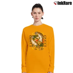 Women’s Gucci Brand Tiger Fighting Fashion Graphic Long-Sleeve Top in orange | Sleek, Versatile, All-Season