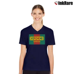 Women’s Gucci Children's Logo Graphic V-Neck Tee in navy | Chic Neckline, Soft Texture