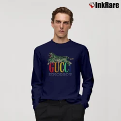 Men’s Gucci Cities And Tiger Long-Sleeve Shirt in navy | Sleek, Lightweight, Year-Round Wear