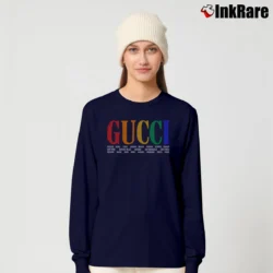 Women’s Gucci Cities Typography Long-Sleeve Top in navy | Sleek, Versatile, All-Season