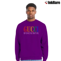 Men’s Gucci Cities Typography Crewneck Sweatshirt in purple | Cozy Fabric, Clean Style
