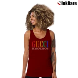 Women’s Gucci Cities Typography Tank Top in maroon | Lightweight, Movement-Friendly