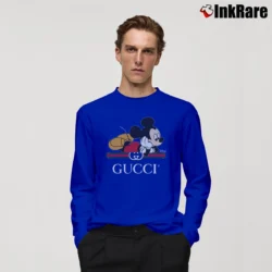 Men’s Gucci Disney Mickey Mouse Long-Sleeve Shirt in royal blue | Sleek, Lightweight, Year-Round Wear