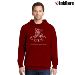 Men’s Gucci Dragon Black Streetwear Pullover Hoodie in maroon | Cozy, Durable, Modern Fit