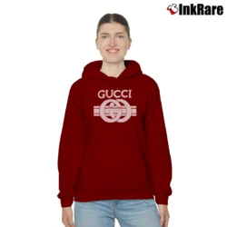 Women’s Gucci Fashion Show Graphic Cozy Hoodie in maroon | Warm, Structured, Stylish