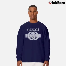 Men’s Gucci Fashion Show Graphic Long-Sleeve Shirt in navy | Sleek, Lightweight, Year-Round Wear