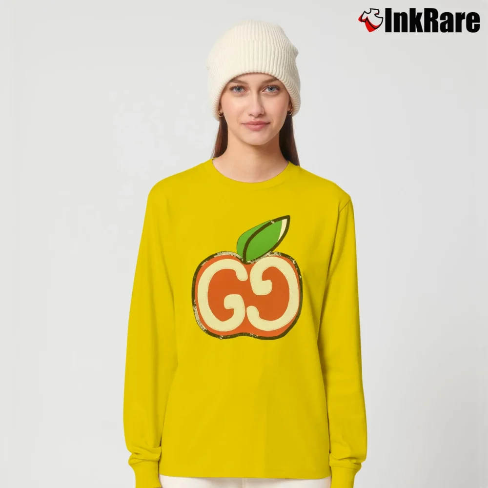 Women’s Gucci Gg Apple Pink 1980 Retro Logo Long-Sleeve Top in yellow | Sleek, Versatile, All-Season