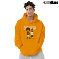 Men’s Gucci Inspired Mickey Mouse Custom Vacation Pullover Hoodie in orange | Cozy, Durable, Modern Fit