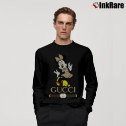 Men’s Gucci Inspired Mickey Mouse Graphic Long-Sleeve Shirt in black | Sleek, Lightweight, Year-Round Wear