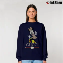 Women’s Gucci Inspired Mickey Mouse Graphic Relaxed Sweatshirt in navy | Soft, Laid-Back Vibe