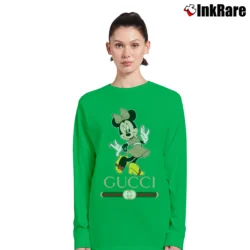 Women’s Gucci Inspired Mickey Mouse Long-Sleeve Top in irish green | Sleek, Versatile, All-Season