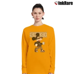 Women’s Gucci Inspired Mickey Mouse Long-Sleeve Top in orange | Sleek, Versatile, All-Season