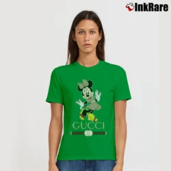 Women’s Gucci Inspired Mickey Mouse Signature T-Shirt in irish green | Soft, Flattering Fit