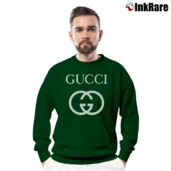 Men’s Gucci Logo Classic Crewneck Sweatshirt in forest green | Cozy Fabric, Clean Style