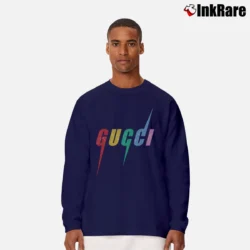 Men’s Gucci Logo Graphic Long-Sleeve Shirt in navy | Sleek, Lightweight, Year-Round Wear
