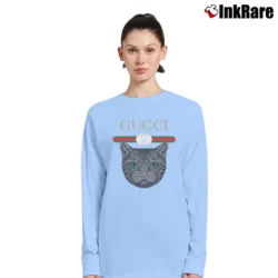 Women’s Gucci Logo Mystic Cat Long-Sleeve Top in light blue | Sleek, Versatile, All-Season