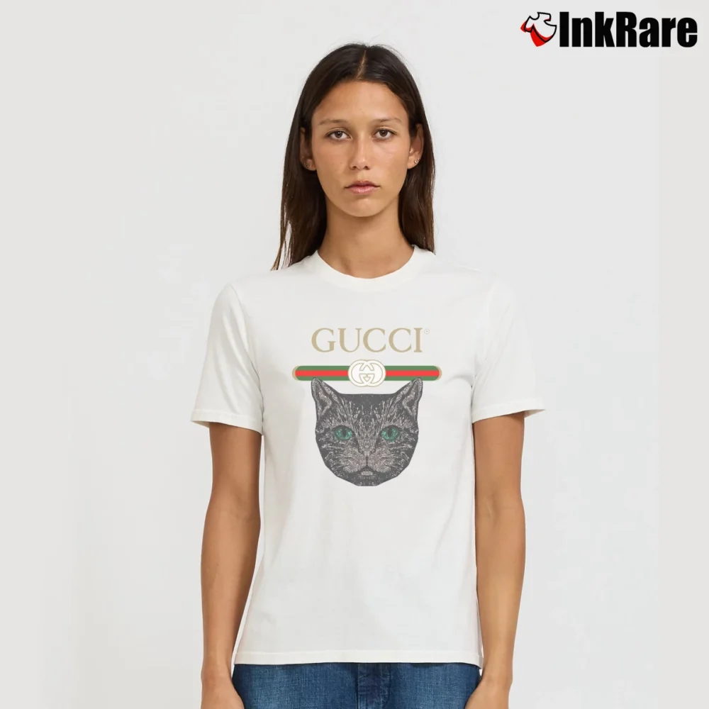 Women’s Gucci Logo Mystic Cat Signature T-Shirt in white | Soft, Flattering Fit