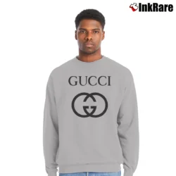 Men’s Gucci Logo Print Crewneck Sweatshirt in sport grey | Cozy Fabric, Clean Style