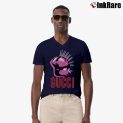 Men’s Gucci Manifesto V-Neck Tee in navy | Sharp, Breathable, Everyday Staple
